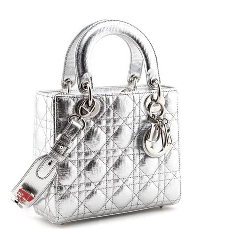 silver christian dior bag